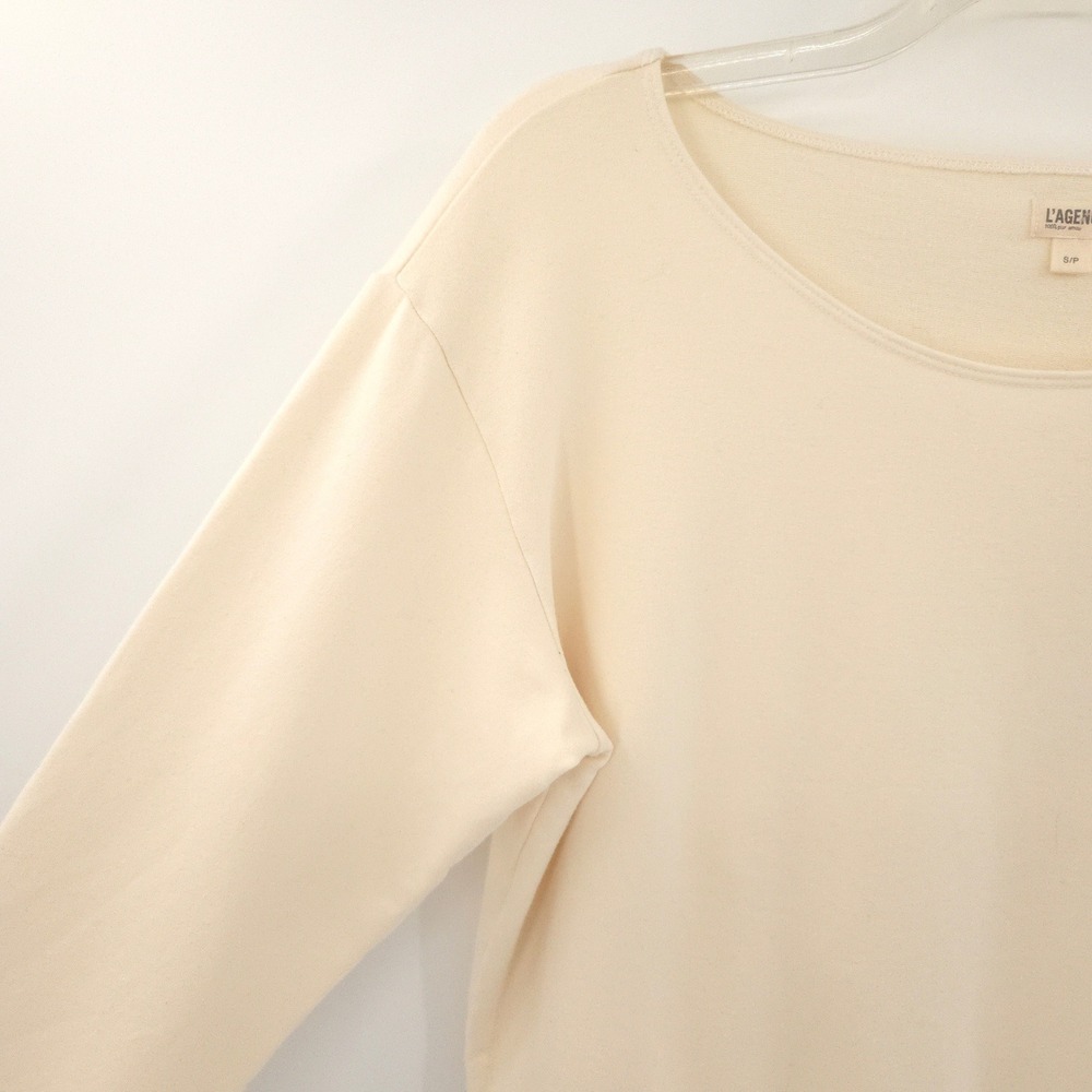 L'Agence Kimora Sweatshirt Women Small Vintage White Scoop Neck Pullover - Picture 2 of 7